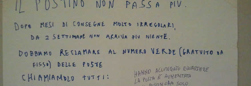 ROMA - ''DA QUASI UN MESE NON ARRIVA PIÙ LA POSTA''. E IL POSTINO RISPONDE: ''HO SOLO DUE MANI'' - 06/12/2013