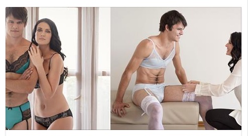 uomo con reggiseno