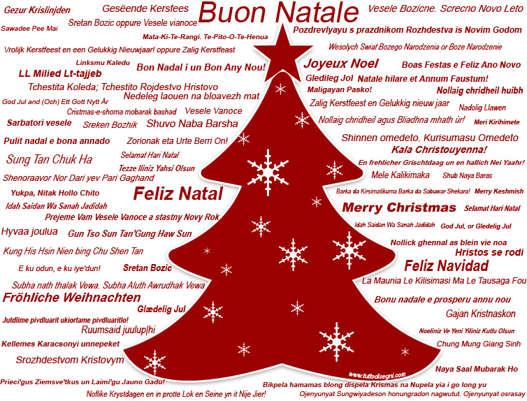 ''BUON NATALE'' IN TUTTE LE LINGUE DEL MONDO - 24/12/2015