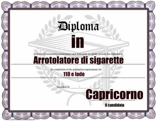 Un diploma per ogni segno zodiacale: CAPRICORNO - 27/04/2012