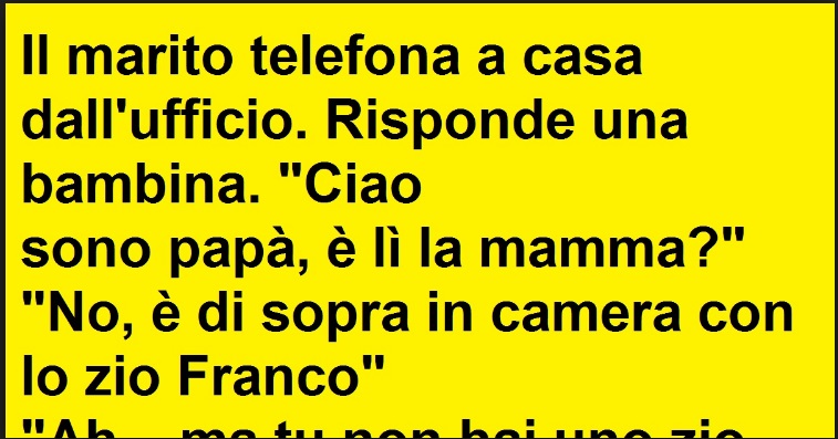 IL MARITO TELEFONA A CASA E RISPONDE UNA BAMBINA... - 08/03/2017