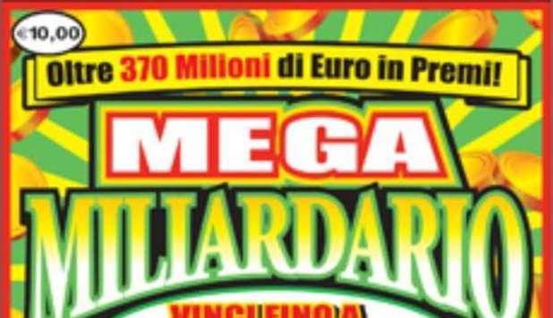GRATTA E VINCE UN MILIONE CON IL 'MEGA MILIARDARIO' DA 10 EURO - 08/01/2013