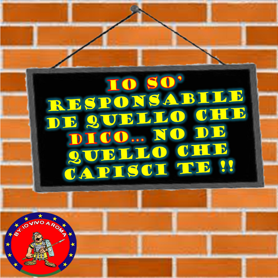 IO SO’ RESPONSABILE DE QUELLO CHE DICO… NO DE QUELLO CHE CAPISCI TE !! - 01/04/2012