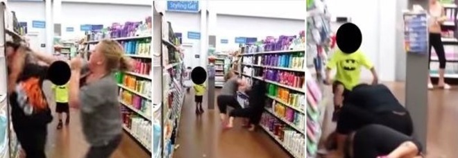 RISSA TRA DONNE AL SUPERMERCATO: MAMMA PLACCA LA RIVALE E LA FA PICCHIARE DAL FIGLIOLETTO - 10/06/2015