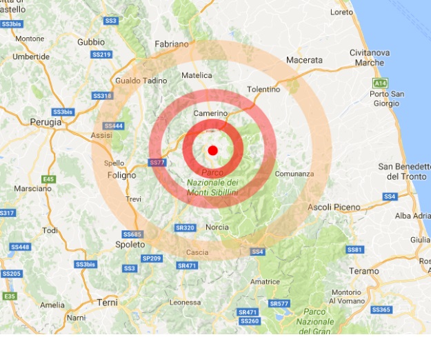 FORTE TERREMOTO DI 3.5 IN PROVINCIA DI MACERATA, AVVERTITO ANCHE AD ANCONA - 27/11/2016