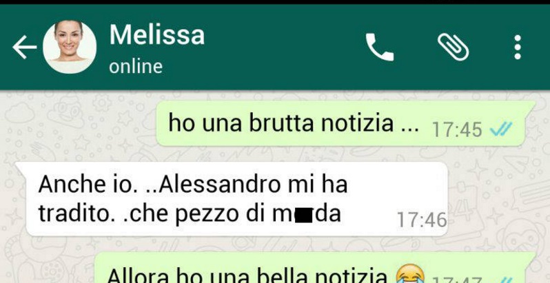 L'AMICA LA CONTATTA DICENDOLE: ''HO UNA BELLA NOTIZIA... - 31/01/2017