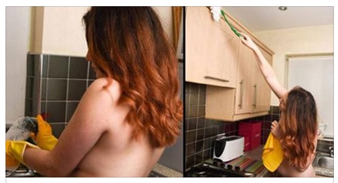QUESTA GIOVANE MADRE VIENE PAGATA PER FARE LE PULIZIE: A PATTO CHE SIA TOTALMENTE NUDA - ECCO QUANTO GUARDAGNA ALL'ORA - 08/02/2017
