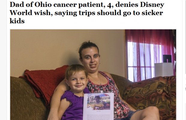 Ha il cancro, ma il papà le nega Disney World: 'Non lo merita' - 23/04/2013