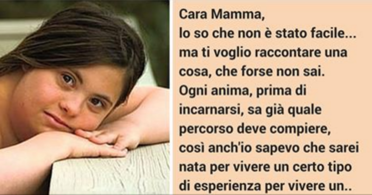 QUESTA E' LA LETTERA DI UNA BAMBINA PORTATRICE DI HANDICAP PER LA SUA MAMMA - 08/02/2016