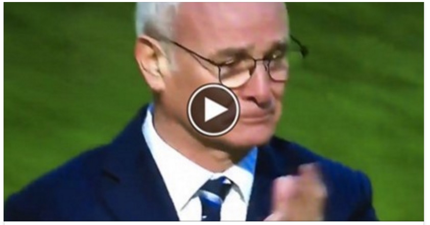 SUNDERLAND-LEICESTER, CLAUDIO RANIERI SCOPPIA A PIANGERE IN CAMPO - 10/04/2016