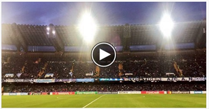 NAPOLI-REAL, STADIO GIA' PIENO E URLO DI RISCALDAMENTO MOZZAFIATO: QUELLO CHE ACCADE E' DA BRIVIDI - 06/03/2017