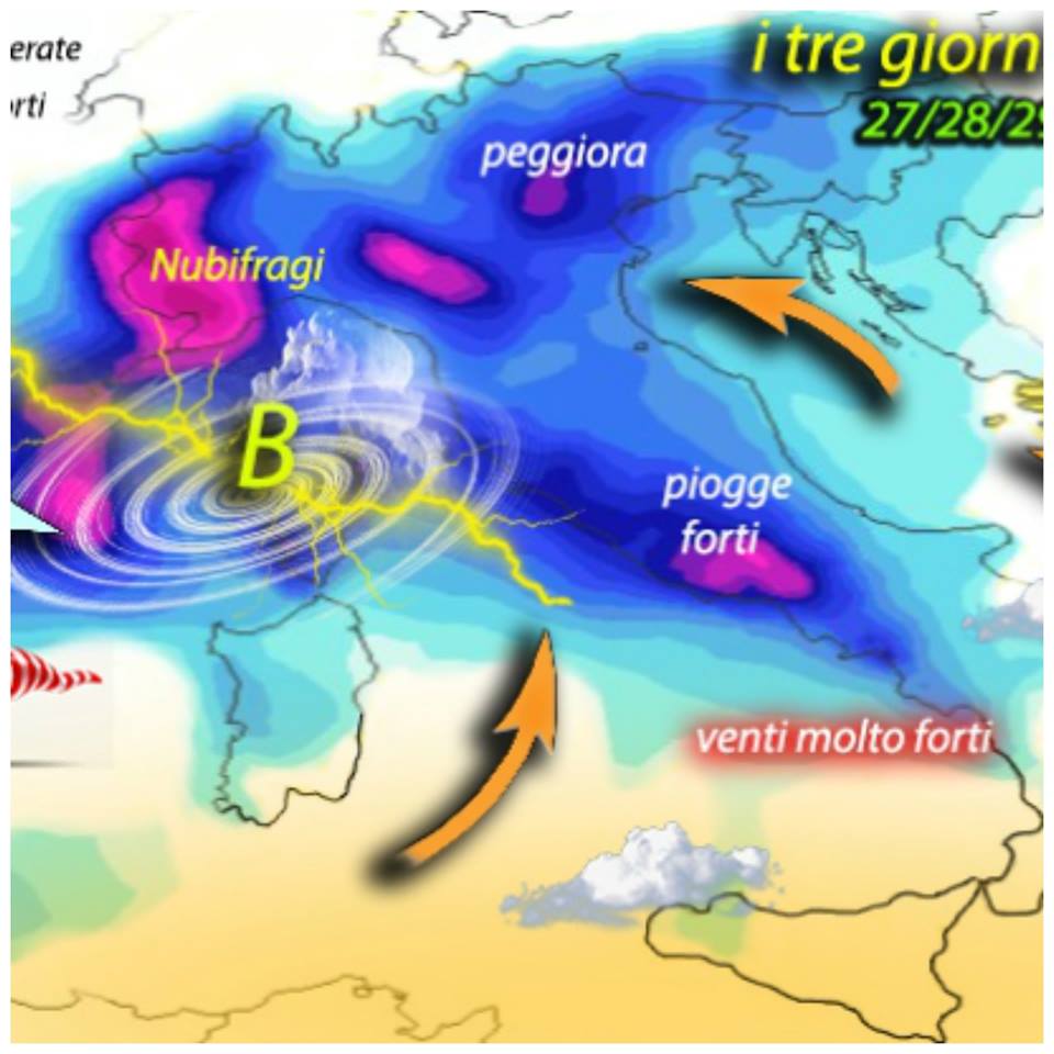 IL CICLONE ''GOLIA'' STA PER AVVOLGERE L'ITALIA: SCATTA L'ALLARME DEI METEOROLOGI - ECCO COSA ACCADRA' NELLE PROSSIME ORE - 27/02/2016