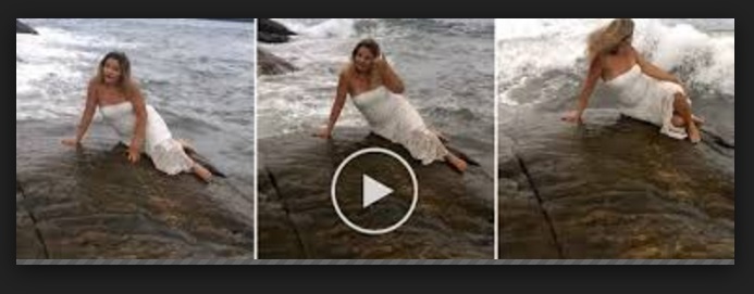 LA SPOSA FA LA SIRENA SEXY SUGLI SCOGLI, MA POI QUALCOSA NON VA COME SPERATO - VIDEO - 16/03/2016