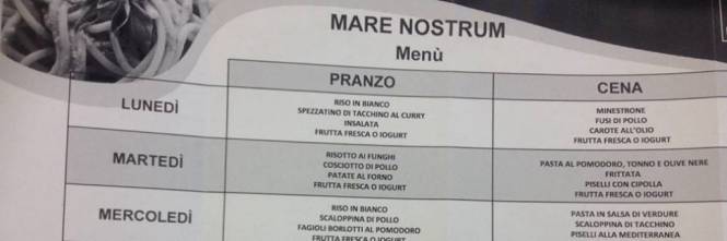 ECCO IL MENU' A 5 STELLE CHE GLI IMMIGRATI RIFIUTANO - 29/03/2016