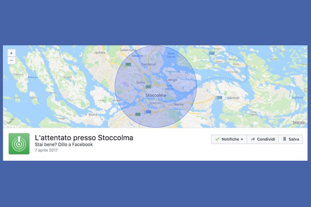 ATTENTATO STOCCOLMA:  ARRIVA L'IMMEDIATA DECISIONE DI FACEBOOK - 07/04/2017