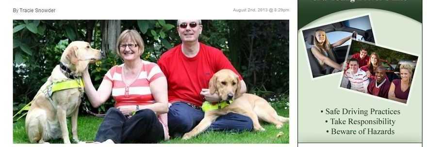 I CANI GUIDA SI INNAMORANO. MARK E CLAIRE, I PADRONI CIECHI, SI SPOSANO DOPO 11 MESI - 04/08/2013