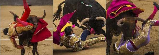 CORRIDA TRAGICA: TRE TORERI INCORNATI, UNO RISCHIA LA VITA. E PER LA PRIMA VOLTA SOSPENDONO LA FIERA - 21/05/2014