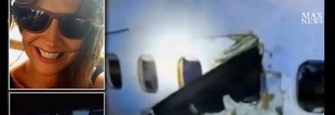 LA GOMMA SCOPPIA DURANTE IL DECOLLO: L'ELICA ENTRA NELL'AEREO E SFIORA LA PASSEGGERA - 03/01/2015