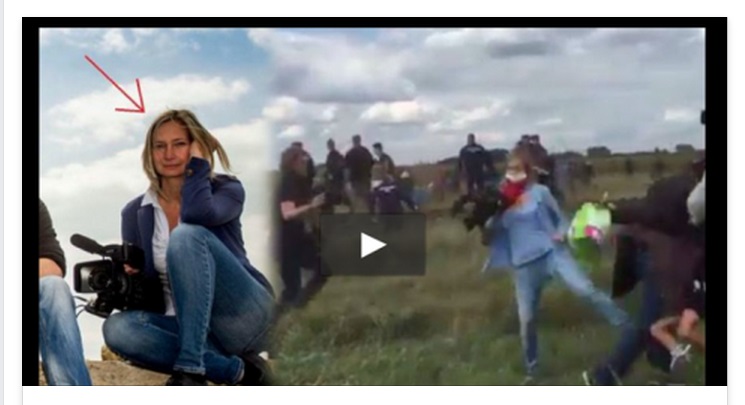 LA VIDEOREPORTER UNGHERESE CHE SCALCIA E SGAMBETTA I MIGRANTI IN FUGA - VIDEO SHOCK - 09/09/2015