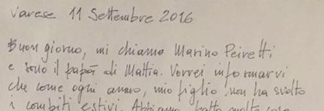 SCRIVE AGLI INSEGNANTI DEL FIGLIO: ''IMPARA A VIVERE. ECCO PERCHE'' NON HA FATTO I COMPITI PER L'ESTATE'' - 14/09/2016