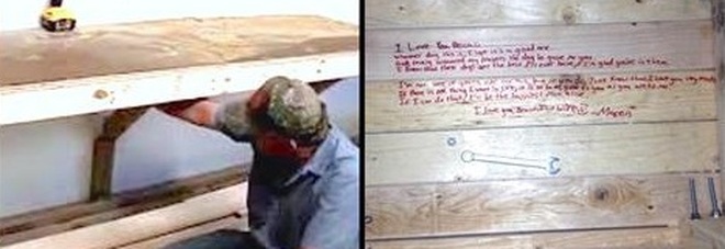 IL MARITO MUORE, QUANDO GUARDA SOTTO AL SUO BANCONE DA LAVORO TROVA UNA DEDICA NASCOSTA - 14/09/2016