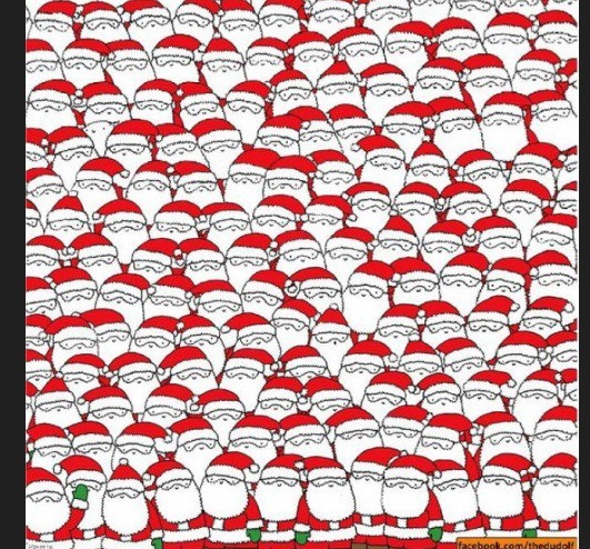 IL REBUS DI NATALE - TRA I BABBI NATALE SI NASCONDE UNA PECORELLA: TROVARLA E' QUASI IMPOSSIBILE - 25/12/2016