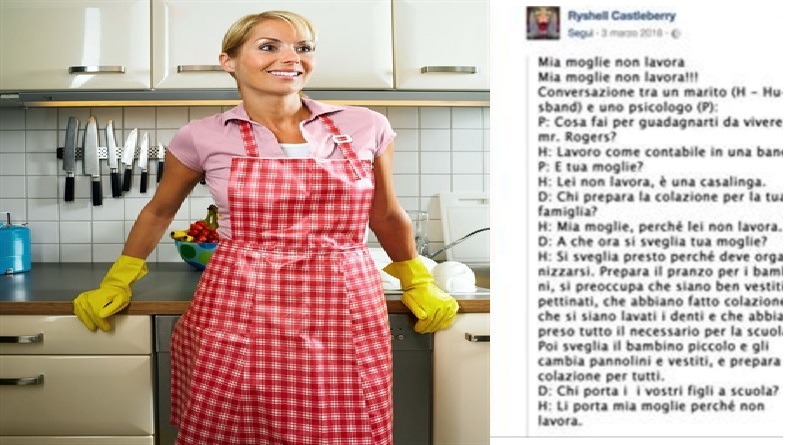 IL MARITO: ''MIA MOGLIE NON LAVORA, FA LA CASALINGA'' BELLISSIMA LA RISPOSTA DELLA MOGLIE - 12/04/2017