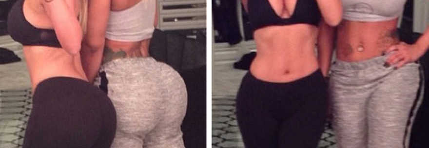 KIM KARDASHIAN, SELFIE HOT CON L'AMICA: IL LATO B SU INSTAGRAM DOPO LA PALESTRA - 09/01/2014