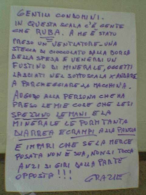 I 12 AVVISI CONDOMINIALI PIU' ASSURDI DEL WEB - FOTO - 18/03/2014