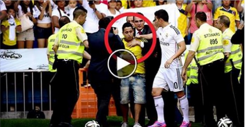 DURANTE LA PRESENTAZIONE DI JAMES RODRIGUEZ UN TIFOSO SUPERA LA SICUREZZA: ECCO COSA ACCADE - VIDEO - 23/07/2014