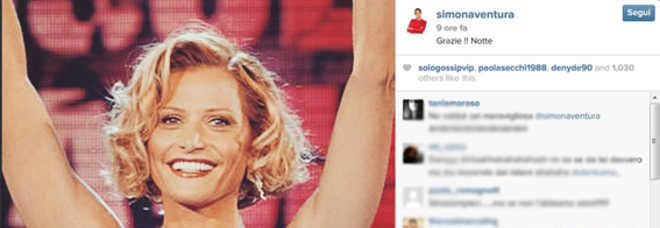 SIMONA VENTURA ''ESULTA'' SU INSTAGRAM DOPO IL RINVIO DELL'ISOLA: ''GRAZIE!!'' - 27/01/2015