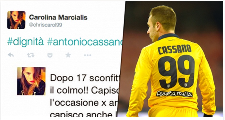 DOPO LA SCONFITTA IN COPPA ITALIA DI IERI, ECCO IL DURO SFOGO DI CASSANO E LA MOGLIE - 29/01/2015
