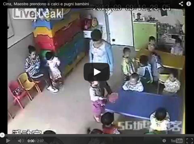 VIOLENZA ALL'ASILO: MAESTRA PRENDE A CALCI I BAMBINI - IL VIDEO SHOCK - 20/12/2013