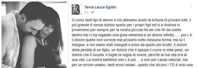 LA PICCOLA NICOLE, MORTA A CATANIA. LO SFOGO DELLA MAMMA SU FB - 14/02/2015
