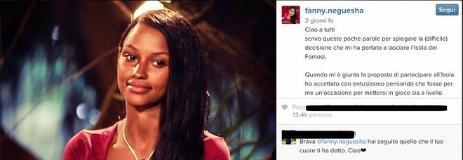 ISOLA, FANNY NEGUESHA CACCIATA DA STUDIO: ''ECCO PERCHE' HO LASCIATO IL REALITY'' - 05/03/2015