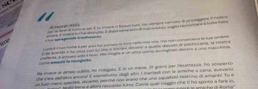 MARITO TRADITO COMPRA UNA PAGINA DEL CORRIERE: ''PER TE FAREI TUTTO. TU TI FARESTI TUTTI...'' - 13/03/2015
