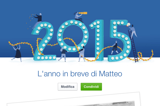 ANCHE QUEST'ANNO E' ARRIVATO IL REGALO DI FACEBOOK: LO AVETE GIA' VISTO? ECCO COME REALIZZARLO - 17/12/2015