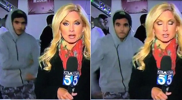 PALPEGGIATA IN DIRETTA DURANTE IL COLLEGAMENTO: IL CAMERAMAN LASCIA TUTTO E LA DIFENDE COSI' - VIDEO - 14/01/2016