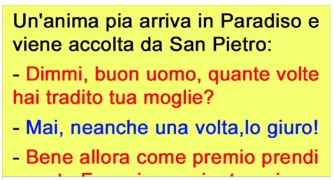 QUANTE VOLTE HAI TRADITO TUA MOGLIE? - LEGGETELA - 22/02/2016