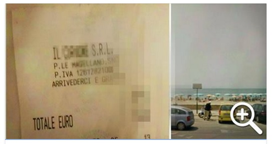 BAR SULLA SPIAGGIA A OSTIA: LO SCONTRINO CHE LASCIA ESTERREFATTI - 25/07/2016