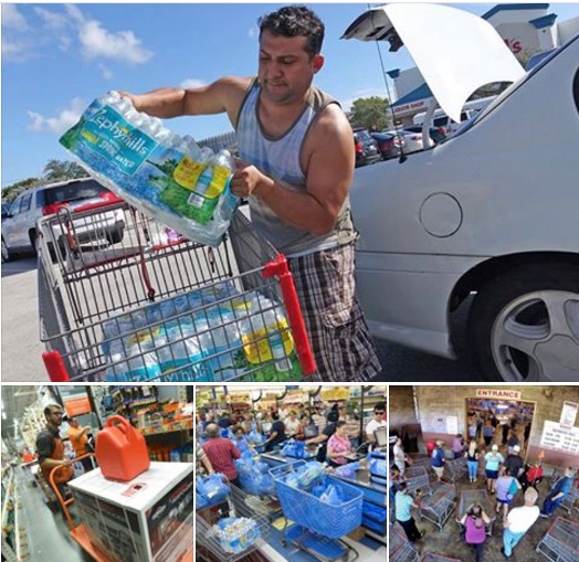 ''L'URAGANO SARA' DEVASTANTE, EVACUATE'' E SCATTA LA CORSA ALLE PROVVISTE - ASSALTO AI SUPERMERCATI - 06/10/2016