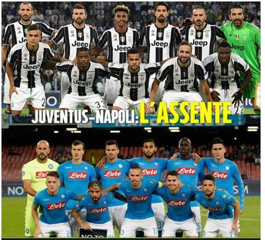 DICE ADDIO A JUVE-NAPOLI: SALTERA' LA GARA PIU' ATTESA ED ESPLODE LA DELUSIONE DEI TIFOSI - 27/10/2016