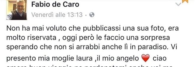''CIAO AMORE, BUON VIAGGIO'': L'ULTIMO SALUTO DI 'MALAMMORE' ALLA MOGLIE LAURA - 16/11/2016