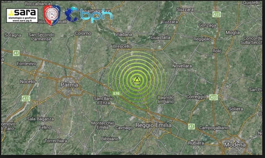 FORTE SCOSSA DI TERREMOTO, AVVERTITA A REGGIO EMILIA: ''GENTE IN STRADA'' - 09/12/2016