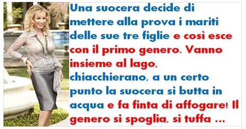 UNA SUOCERA VUOLE METTERE ALLA PROVA I MARITI DELLE FIGLIE... - 31/03/2017
