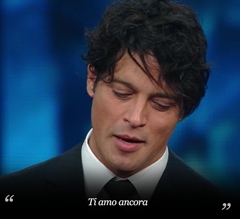 ''IO TI AMO ANCORA E IL NOSTRO LEGAME NON SI SPEZZERA' MAI'' GARKO SUL PALCO DI SANREMO NEL MEZZO DELLA SERATA RICEVE UN MESSAGGIO - 11/02/2016