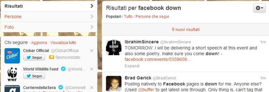 FACEBOOK DOWN IN TUTTO IL MONDO, IMPOSSIBILE AGGIORNARE I PROFILI - ECCO IL PERCHE' - 21/10/2013