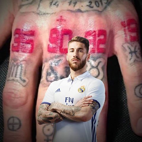 35, 90, 32, 19. IL TATUAGGIO CRIPTICO DI SERGIO RAMOS STILE ''CODICE DA VINCI'' E' STATO SVELATO: ECCO IL SIGNIFICATO - 12/12/2016