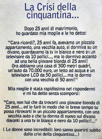 'A CRISI DELLA CINQUANTINA !! - 16/02/2013