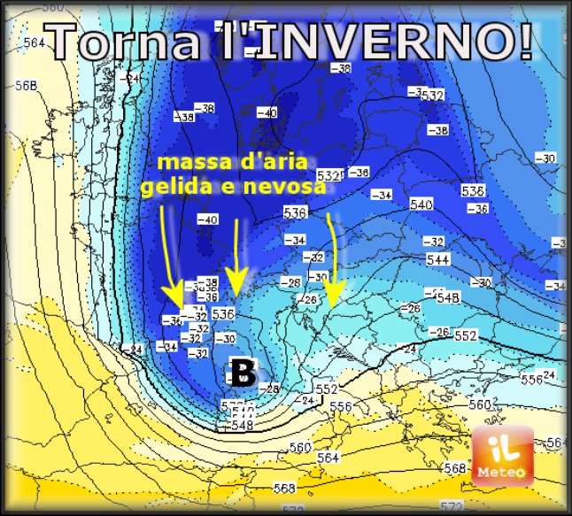DAL 5 MARZO TORNA L'INVERNO CON GELO E NEVE - PREVISIONI - 26/02/2015